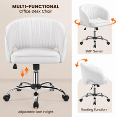 Home Office Chair, Faux Leather Desk Chair, Modern Swivel Chair with