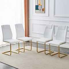 Modern dining chairs, dining room chairs, and golden leg cushioned
