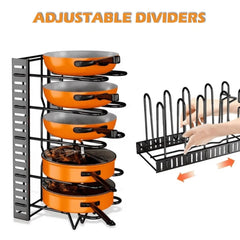 Pot Organizer Rack 8 Tiers Pots And Pans Organizer, Pot Lid Organizer
