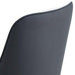 Modern Dual Tone Dining Chair with PU Leather Backrest and Black Metal