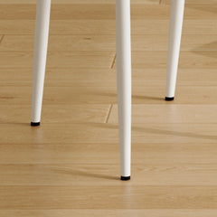 Modern white dining chair, made of high backrest PU material and