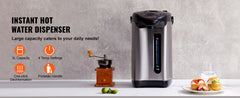 SucceBuy Hot Water Dispenser Adjustable 4 Temperatures Water Boiler and Warmer 304 Stainless Steel Countertop Water Heater 3-Way