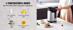 SucceBuy Hot Water Dispenser Adjustable 4 Temperatures Water Boiler and Warmer 304 Stainless Steel Countertop Water Heater 3-Way