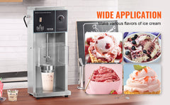 VEVOR 400W Ice Cream Blender Stainless Steel High-Speed Ice Cream Maker Mixer Make Various Flavors of Ice Cream for Commercial