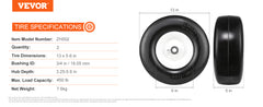 VEVOR Lawn Mower Tires with Rim 13x5-6" Tubeless Tractor Tires 2-Pack Tire and Wheel Assembly Flat-free PU Tires 3.25"-5.9"