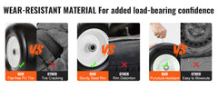 VEVOR Lawn Mower Tires with Rim 13x5-6" Tubeless Tractor Tires 2-Pack Tire and Wheel Assembly Flat-free PU Tires 3.25"-5.9"