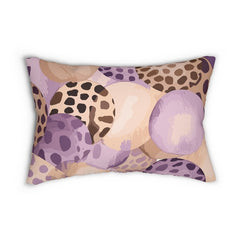 Decorative Lumbar Throw Pillow - Purple Lavender and Brown Spotted