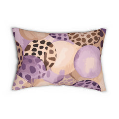 Decorative Lumbar Throw Pillow - Purple Lavender and Brown Spotted