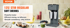 VEVOR Milkshake Maker Mixer Machine Double Head Stainless Steel Drink Blender 3-Speed Milkshake Mixer for Commercial Home