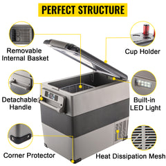 SucceBuy 20L 22L 35L 45L 55L Car Refrigerator Mini Fridge Freezer Portable Compressor Cooler 12/24V DC 110-240V Ice Box