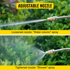 VEVOR 2Gal Stainless Steel Sprayer Hand Pump Sprayer with Pressure Gauge&Safety Valve Adjustable Nozzle for Gardening Sanitizing