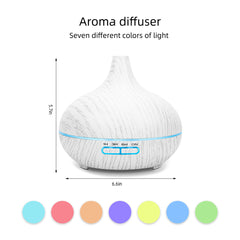 For Home 550ml Wood Grain Essential Oil Diffuser  Ultrasonic Aromatherapy Humidifier with Remote  6 Essential Oils  Auto Shut Of