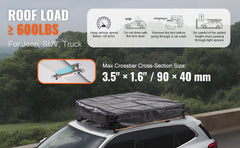 SucceBuy Rooftop Tent Hardshell Folding Tent with Telescopic Ladder Mattress PVC Cover Bag Waterproof Jeep SUV Van Pickup Truck