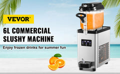 VEVOR 6L Commercial Slushy Machine Slushy Maker with Automatic Speed Control Vending Machine Drink Dispenser for Reastaurant Bar
