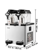 VEVOR 2x6L Commercial Beverage Slush Machine Frozen Drink Juice Dispenser Ice-Cool Smoothie Maker Equipment for Restaurant Bar