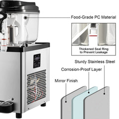 VEVOR 2x6L Commercial Beverage Slush Machine Frozen Drink Juice Dispenser Ice-Cool Smoothie Maker Equipment for Restaurant Bar