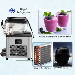 VEVOR 2x6L Commercial Beverage Slush Machine Frozen Drink Juice Dispenser Ice-Cool Smoothie Maker Equipment for Restaurant Bar