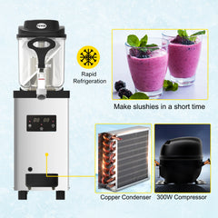 VEVOR 6L Commercial Slushy Machine Slushy Maker with Automatic Speed Control Vending Machine Drink Dispenser for Reastaurant Bar