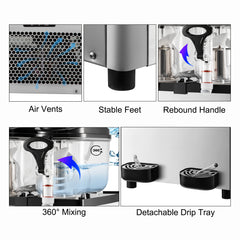 VEVOR 2x6L Commercial Beverage Slush Machine Frozen Drink Juice Dispenser Ice-Cool Smoothie Maker Equipment for Restaurant Bar