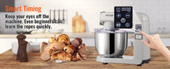 VEVOR 6 IN 1 Stand Mixer 450W Tilt-Head Multifunctional Electric Mixer with 6 Speeds LCD Screen Timing 7.4Qt Stainless Bowl