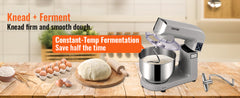 VEVOR 6 IN 1 Stand Mixer 450W Tilt-Head Multifunctional Electric Mixer with 6 Speeds LCD Screen Timing 7.4Qt Stainless Bowl