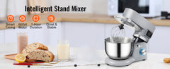 SucceBuy 5.5/7LElectric Stand Mixer with 6Speeds LCD Screen Timing Food Mixer Cream Egg Whisk Whip Dough Kneader With Steel Bowl