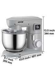 SucceBuy 5.5/7LElectric Stand Mixer with 6Speeds LCD Screen Timing Food Mixer Cream Egg Whisk Whip Dough Kneader With Steel Bowl