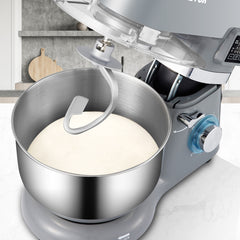 SucceBuy 5.5/7LElectric Stand Mixer with 6Speeds LCD Screen Timing Food Mixer Cream Egg Whisk Whip Dough Kneader With Steel Bowl