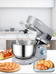 SucceBuy 5.5/7LElectric Stand Mixer with 6Speeds LCD Screen Timing Food Mixer Cream Egg Whisk Whip Dough Kneader With Steel Bowl