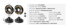 SucceBuy Trailer Hub Drum Kits Self-Adjusting Trailer Brake Assembly for 7000 lbs Axle Backing Plates Brake System Part Replace