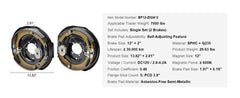 SucceBuy 1 Pair 3500/7000 lbs Electric Trailer Brake Assembly Self-Adjusting Axle Backing Plates for System Part Replacement