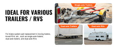 SucceBuy Trailer Hub Drum Kits Self-Adjusting Trailer Brake Assembly for 7000 lbs Axle Backing Plates Brake System Part Replace