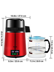 SucceBuy 4L Water Distiller Purifier Filter 1L/H Distilling Speed Dispenser Drinking Bottle Softener Touch Screen Home Appliance