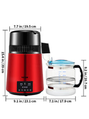SucceBuy 4L Water Distiller Purifier Filter Dispenser Drinking Bottle Softener Temp Display Overheat Protection Home Appliance