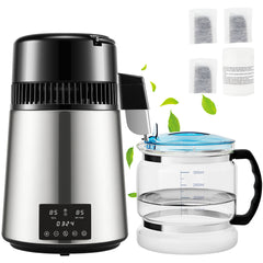 SucceBuy 4L Water Distiller Purifier Filter Dispenser Drinking Bottle Softener Temp Display Overheat Protection Home Appliance