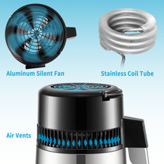 SucceBuy 4L Water Distiller Purifier Filter 1L/H Distilling Speed Dispenser Drinking Bottle Softener Touch Screen Home Appliance