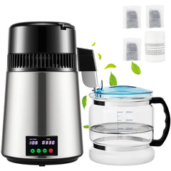 SucceBuy 4L Water Distiller Purifier Filter 1L/H Distilling Speed Dispenser Drinking Bottle Softener Touch Screen Home Appliance