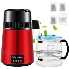 SucceBuy 4L Water Distiller Purifier Filter 1L/H Distilling Speed Dispenser Drinking Bottle Softener Touch Screen Home Appliance